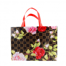 服裝店手提袋/ 禮品包裝袋/ 塑料袋 / 女裝手提袋 / 化妝品袋  （可定制並印 LOGO + QR code + 地址+ 電話）- 玫瑰花特別版 